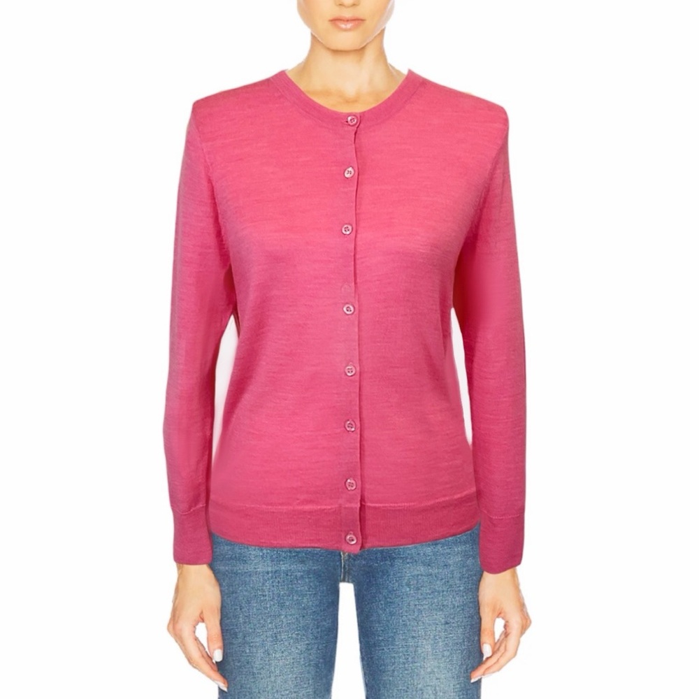 J. Crew 100% Merino Wool Crewneck Cardigan Sweater